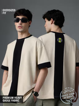 Official Ben 10: Omnitrix Men Cream Oversized Fit T-Shirt