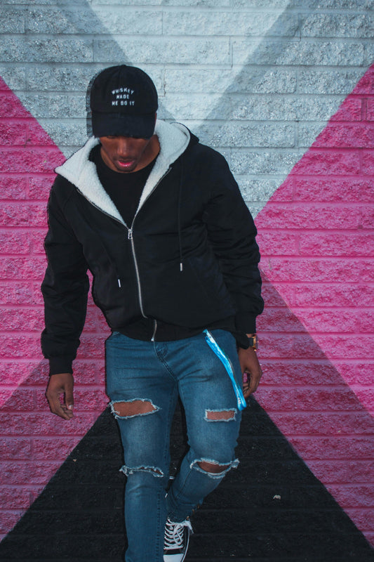 Men’s Premium Black Winter Bomber Jacket – Street Style & Cozy Warmth